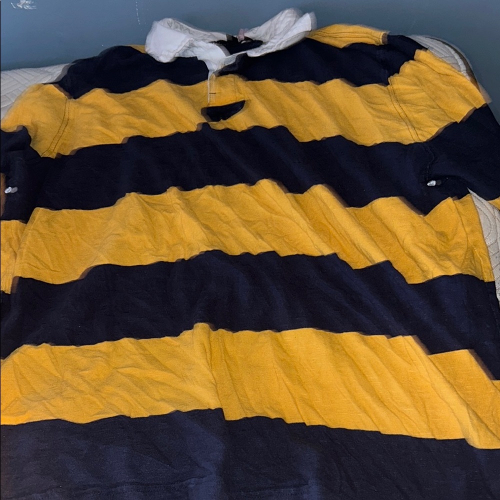 Striped Yellow and Black Rugby Shirt